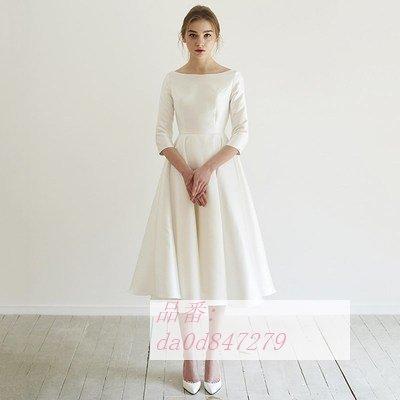 当店限定 ウェディグドレス カジュアル 前撮り 結婚式 ワンピース 長袖 パーティドレス ドレス おしゃれ 発表会 二次会 結婚式 お呼びばれ ミモレ丈 演奏会 花嫁 Expectation Yalaphone Com