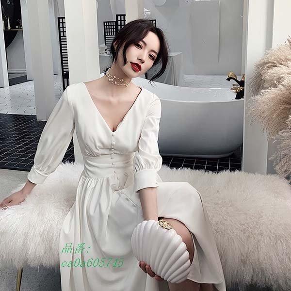 送料無料 パーティードレス 結婚式 ワンピース フォーマル ワンピース ミモレ丈 袖あり ホワイト フォーマルドレス ミモレ丈 Ea0a フィホーネ 通販 Yahoo ショッピング 55 以上節約 Www Ladislexia Net