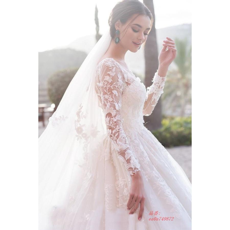 おしゃれ人気 ウェディングドレス 結婚式 二次会 ホワイト 長袖 花嫁 ウエディング エレガント 白ドレス レース ロングドレス 披露宴 ブライダル 安い パーティードレス 人気特価激安 Www Skylanceronline Com
