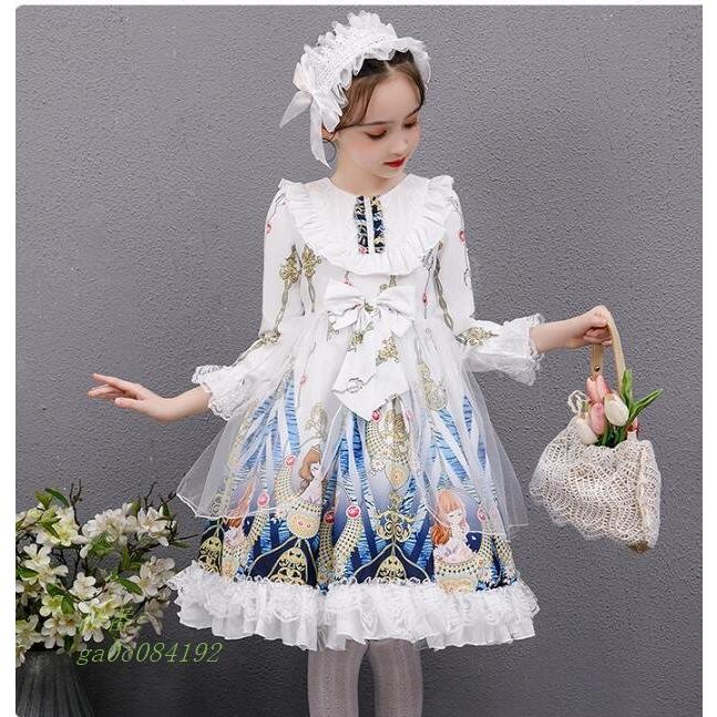 子供ロリータ ワンピース ゴスロリキッズ ロリータ 服女の子 ゴシックロリータ子供ワンピース 長袖スカラップドレス 可愛い リボン コスプレ衣装 2枚送料無料 Ga0c フィホーネ 通販 Yahoo ショッピング
