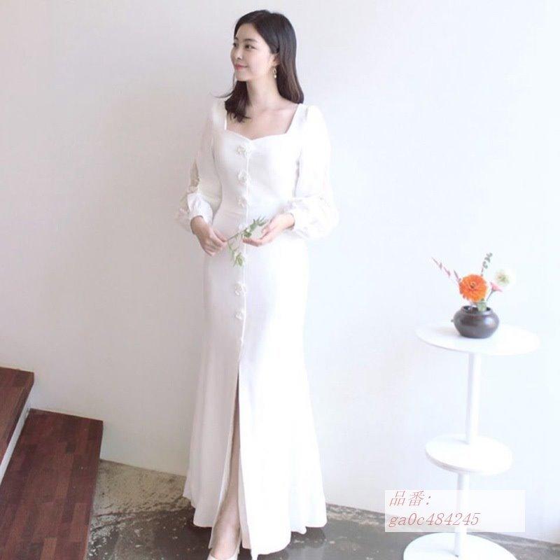 ウエディングドレス 袖あり長袖 白 スリット 秋冬新作 ウェディングドレス シンプル 花嫁ドレス ワンピース 二次会 花嫁 マーメイド カクテルドレス Ga0c フィホーネ 通販 Yahoo ショッピング