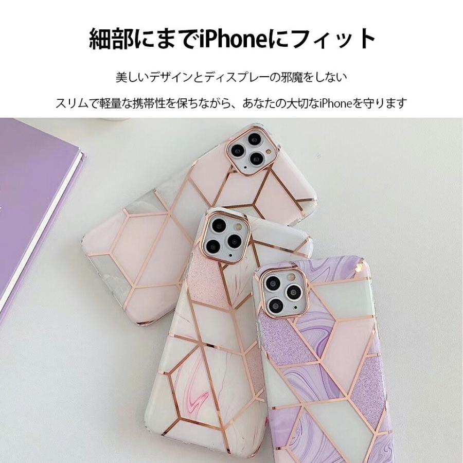 大理石 iPhone13 ケース iphone12 メッキ iphone11ケース iphone13 mini ケース  SE2 ケース クリア フラワー 花柄 TPU ケース 7 8 ケiphoneケース 耐衝撃｜fihoneto｜03