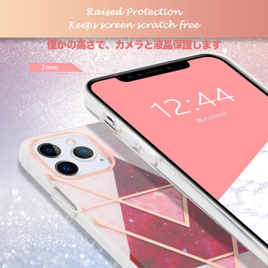 大理石 iPhone13 ケース iphone12 メッキ iphone11ケース iphone13 mini ケース  SE2 ケース クリア フラワー 花柄 TPU ケース 7 8 ケiphoneケース 耐衝撃｜fihoneto｜09