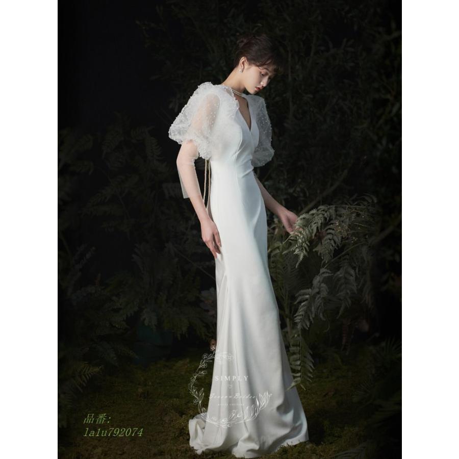 ウェディングドレス ウェディングドレス白 パーティードレス セクシーvネック 花嫁ロングドレス 結婚式 トレーンライン 二次会 エレガント お呼ばれ 挙式hs5748 La1u7974 ウェディングドレス ウェディングドレス白 パーティードレス セクシーvネック