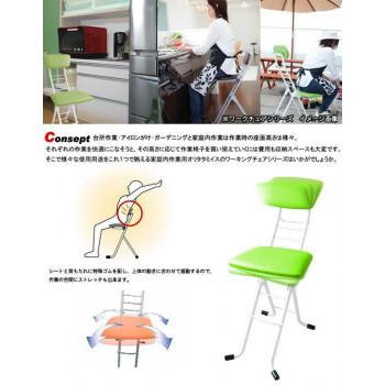 【メーカー直送品・代引不可】 ルネセイコウ ワーキングチェア モア 日本製 完成品 CSW-110W グリーン・ミルキーホワイトの画像