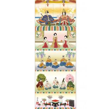 井川洋光 桃の節句(雛祭り)掛軸 「五段飾り雛」 212081_1