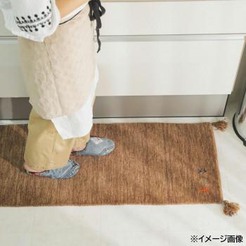 シンプルギャッベマット AYAKA(アヤカ) キッチンマット 45×180cm ブラウン「GSCD802990」の画像