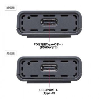 サンワサプライ 4K対応ワイヤレスHDMIエクステンダー(Type-C接続用) VGA-EXWHD12C_1