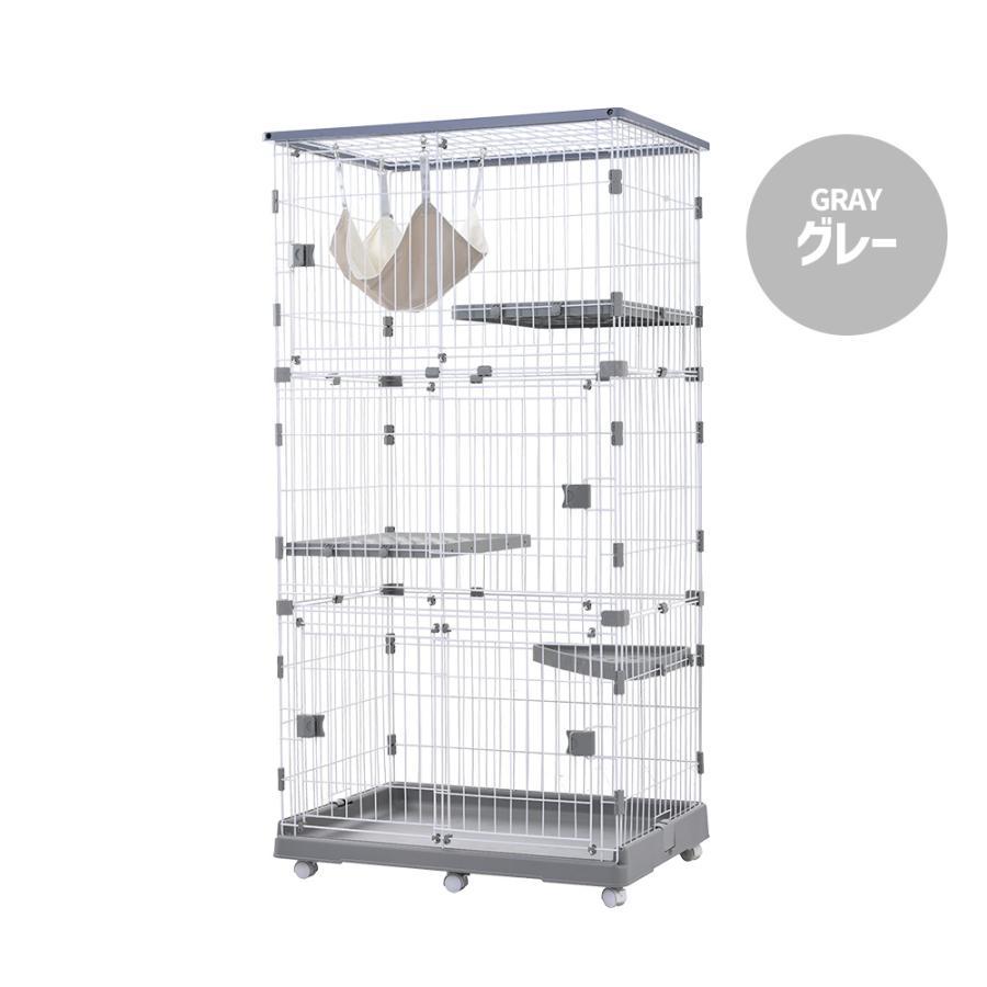 猫 ケージ 3段 スライドドアタイプ キャスター付き キャットケージ 大型 おしゃれ ペットケージ 多段 留守番 保護 脱走防止 多頭飼い 