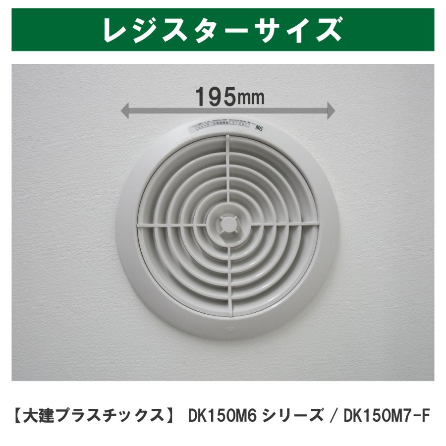 φ134（50枚＋おまけ5枚）大建プラスチックス DK150M6シリーズ／DK150M7-F シルファー QS-150F／F-QS150 対応品 互換品 換気口フィルター 給気口フィルター｜filcom｜03