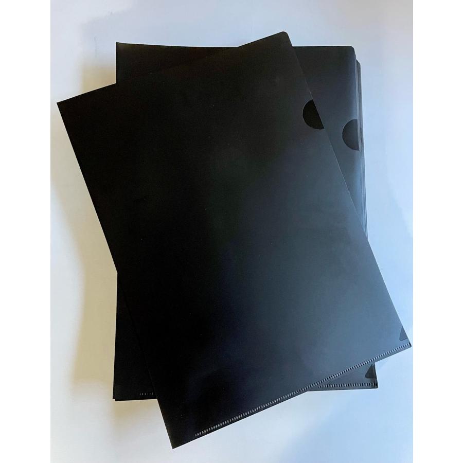 Innocent Grey A4クリアファイル「NOIR」 アンクリアファイルA4 マット調 黒 100枚 完全不透明 黒の透けない