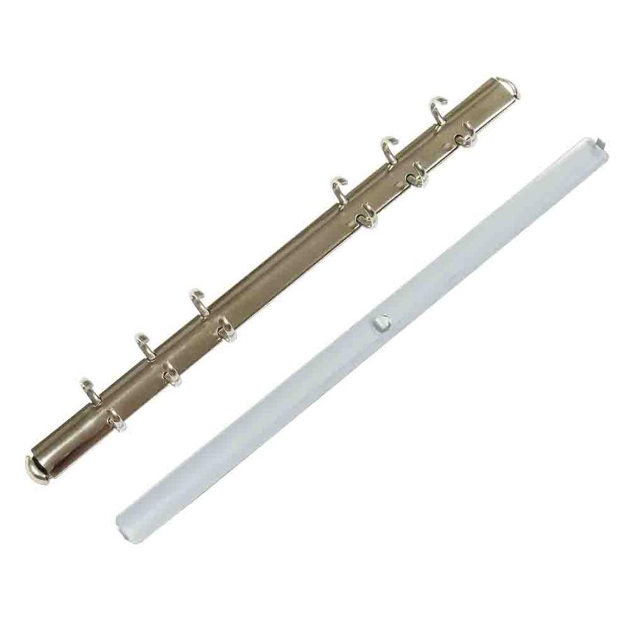 B6縦 手帳金具 N171-6-11R 長さ179mm  背幅10.5mm 背付きタイプ 6穴 鉄製 10本入の画像