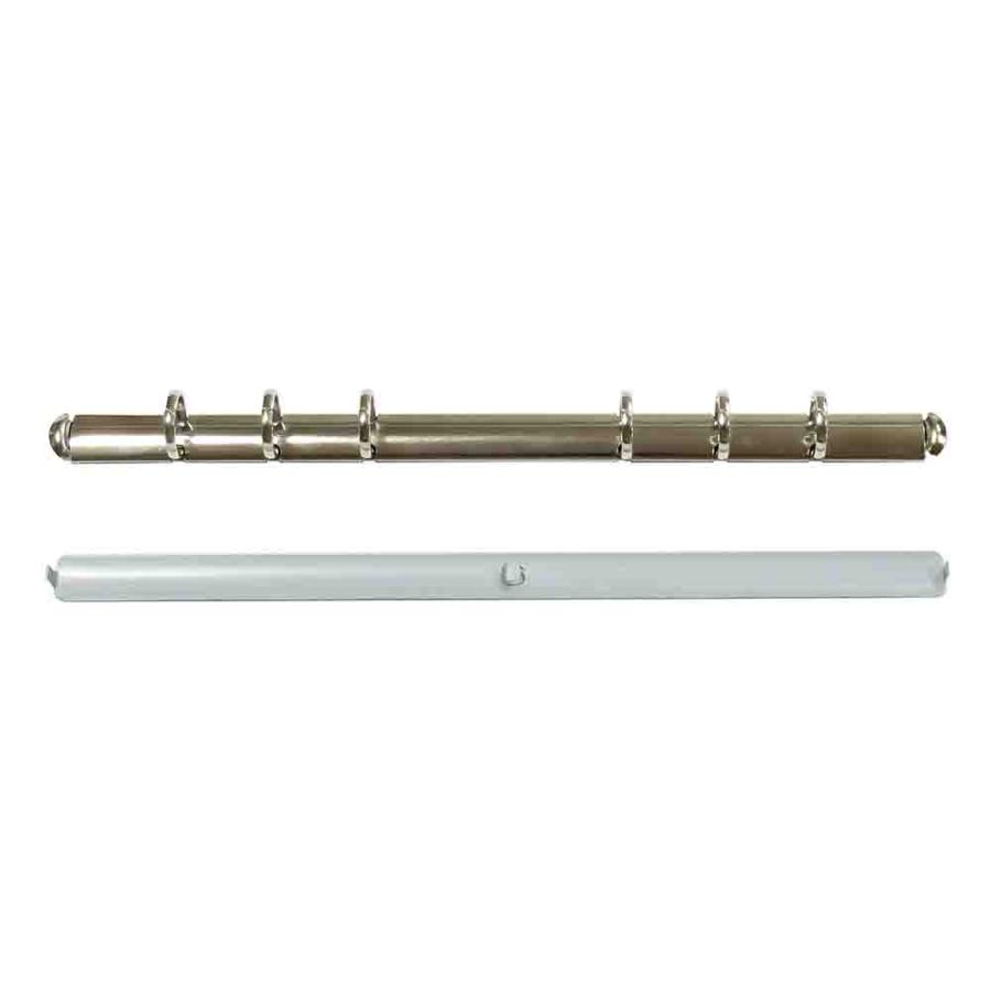 B6縦 手帳金具 N171-6-11R 長さ179mm  背幅10.5mm 背付きタイプ 6穴 鉄製 10本入の画像
