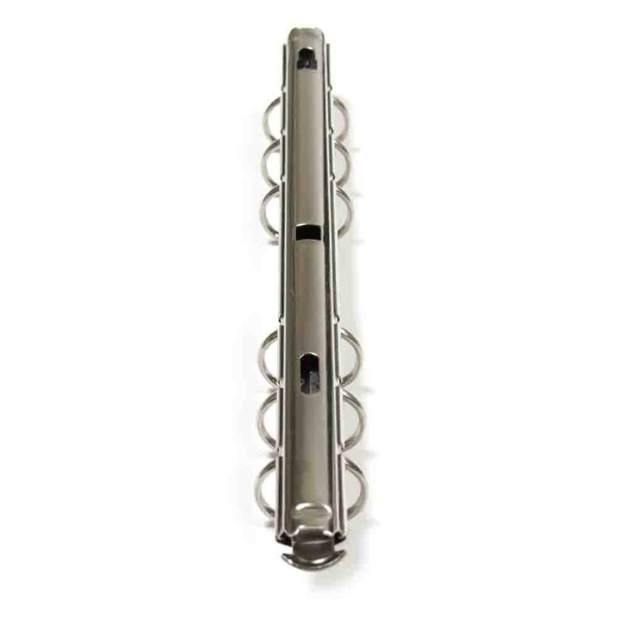 B6縦 手帳金具 N171-6-11R 長さ179mm  背幅10.5mm 背付きタイプ 6穴 鉄製 10本入の画像