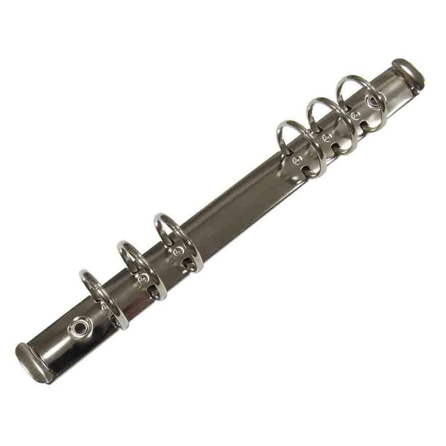 A5縦 手帳金具 F216-6-25R 30本入 長さ225mm 背幅20mm 背なしタイプ 6穴 鉄製 ニッケルメッキ A5縦 A5サイズリフィル対応 手帳金具 オリジナルシステム手帳 制作の画像
