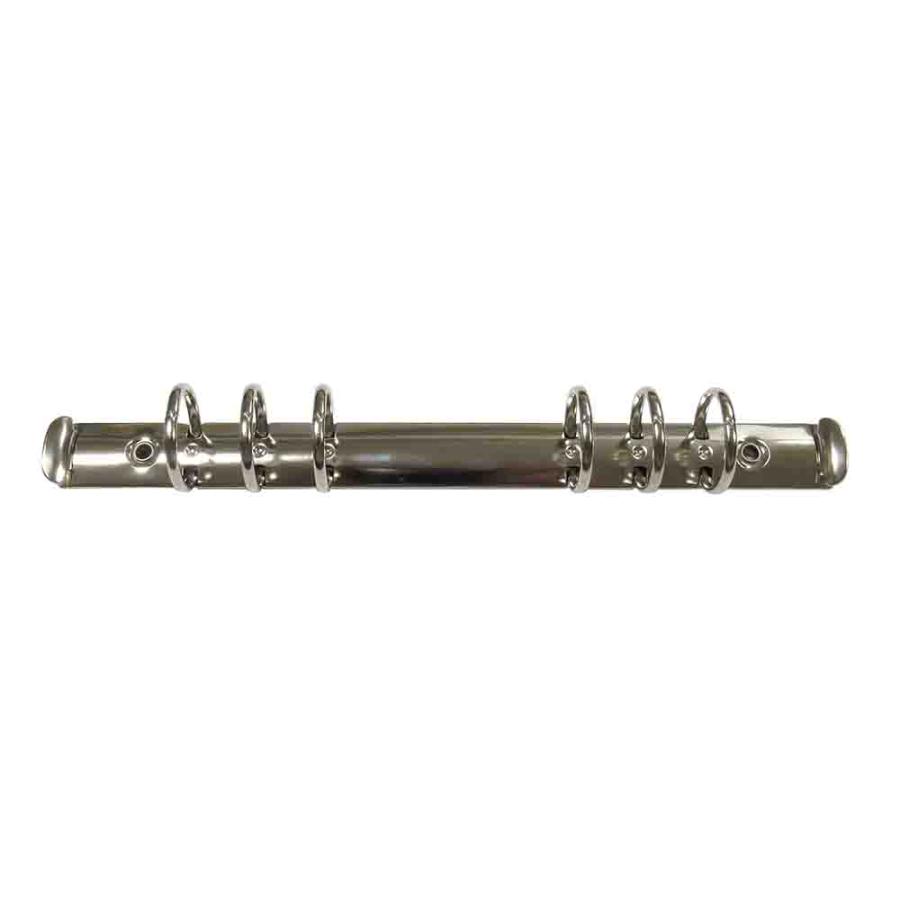 A5縦 手帳金具 F216-6-25R 30本入 長さ225mm 背幅20mm 背なしタイプ 6穴 鉄製 ニッケルメッキ A5縦 A5サイズリフィル対応 手帳金具 オリジナルシステム手帳 制作の画像