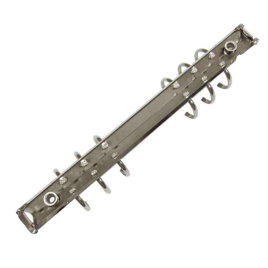 A5縦 手帳金具 F216-6-25R 30本入 長さ225mm 背幅20mm 背なしタイプ 6穴 鉄製 ニッケルメッキ A5縦 A5サイズリフィル対応 手帳金具 オリジナルシステム手帳 制作の画像
