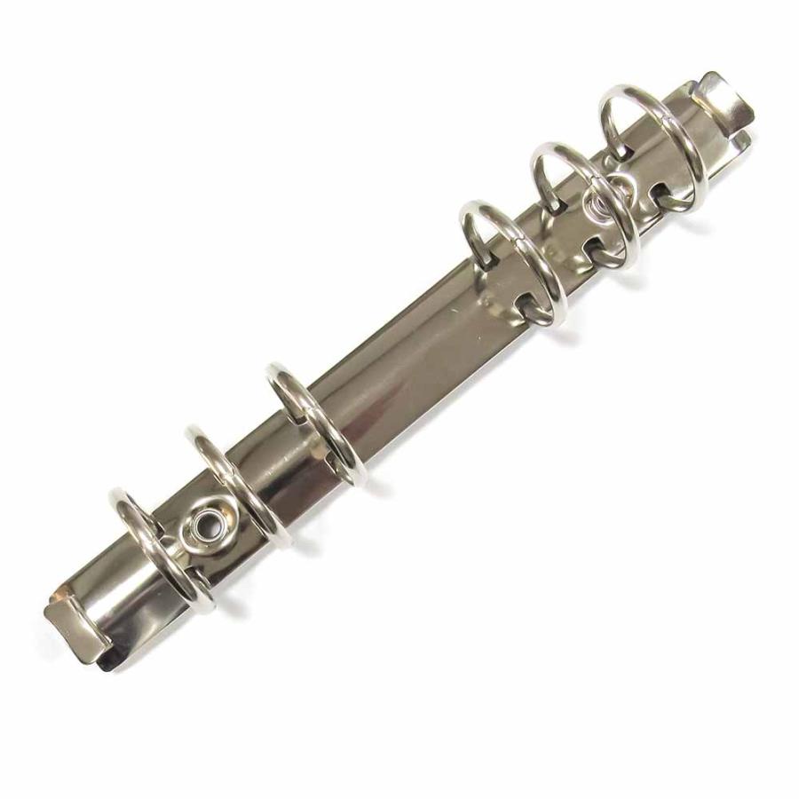 B6縦 手帳金具 F171-6-25R 20本入 長さ179mm 背幅20mm 背なしタイプ 6穴 鉄製 ニッケルメッキ b6縦 リフィル対応 手帳金具 オリジナルシステム手帳 制作 パーツの画像