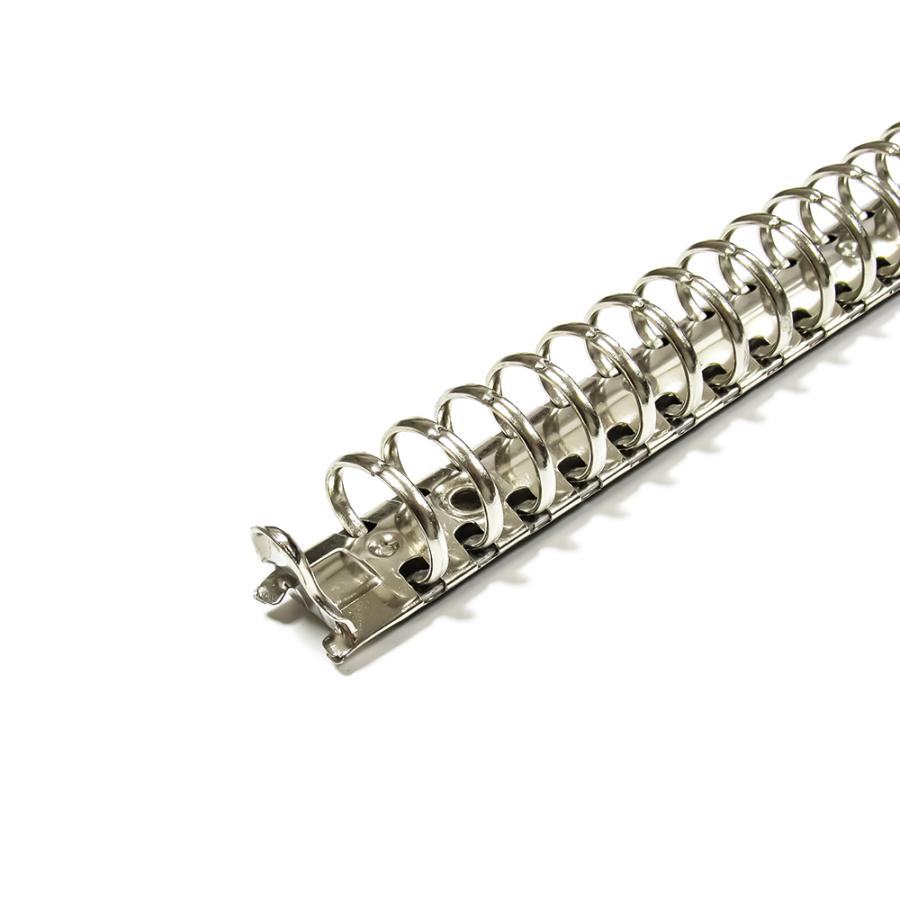 多穴式 バインダー金具 A4-30-16R 長さ312mm 背幅18.5mm 30穴 鉄製 20本入 シルバー ニッケルメッキ リングノート 留め金具別売の画像