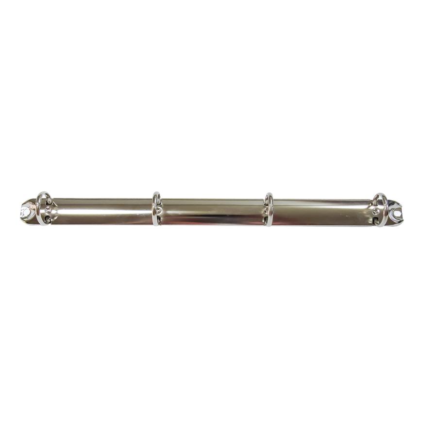 A4 リング バインダー金具 A4-4H-19R 15本入 長さ 287mm 背幅 20mm リング 内径 19.7mm 背なし テコ無タイプ 4穴 シルバー ニッケルメッキ 鉄 A4縦 穴間隔 80mmの画像