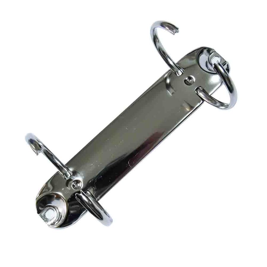B7縦ミニリング金具 PE133-02-38R(26) 長さ130mm 背幅26mm 2穴 鉄製 50本入の画像