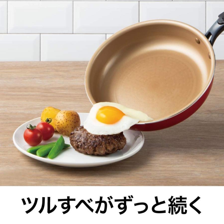 evercook エバークック 両手鍋 20cm レッド ガラス蓋付き EARY20RD IH