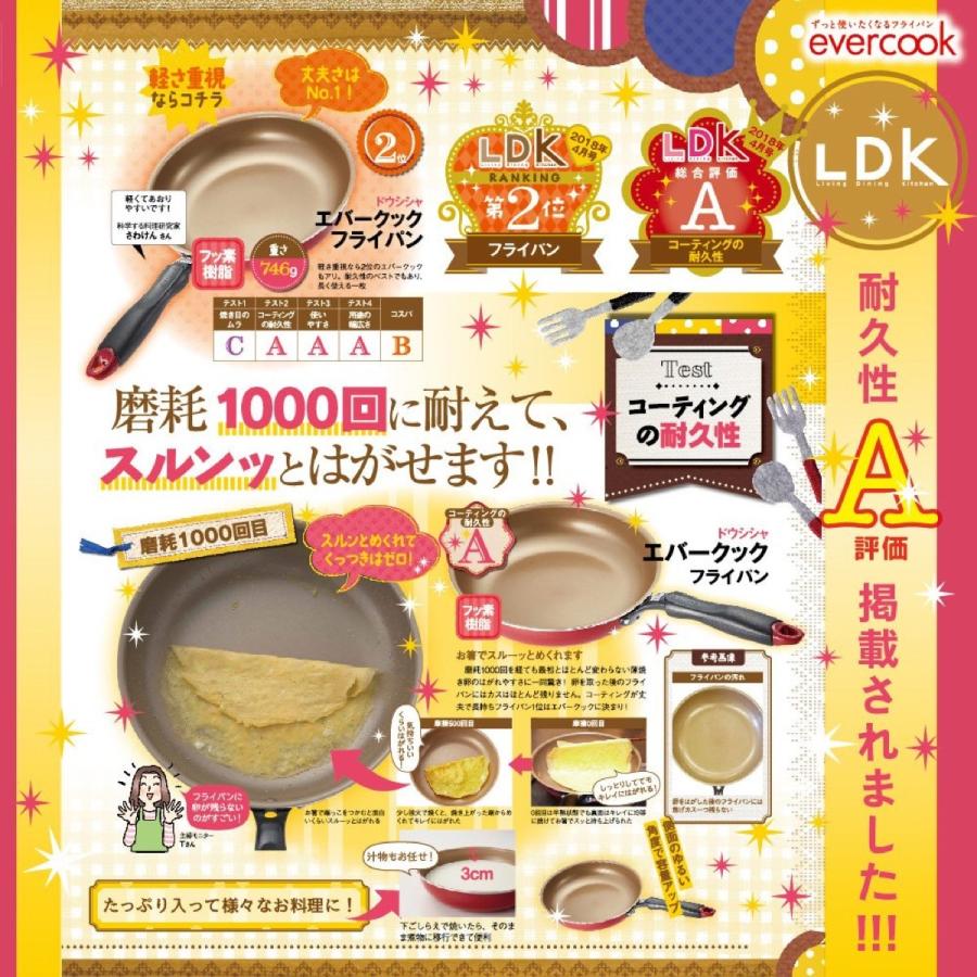 evercook エバークック 両手鍋 20cm レッド ガラス蓋付き EARY20RD IH