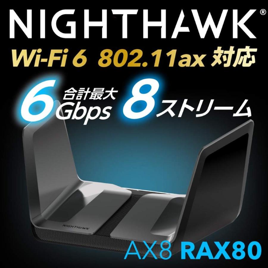 NETGEAR RAX80-100JPS Wi-Fi6 11ax W-iFiルーター AX6000 接続