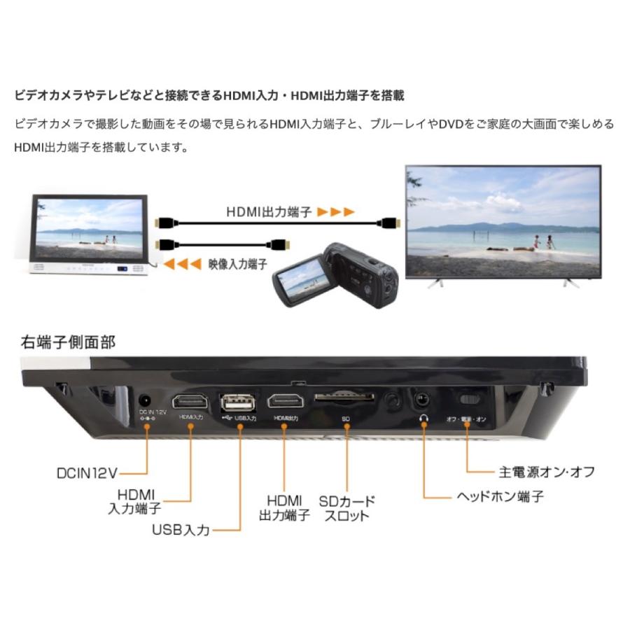 GREEN HOUSE GH-PBD14AT-BK ポータブル ブルーレイプレーヤー 14型 (F