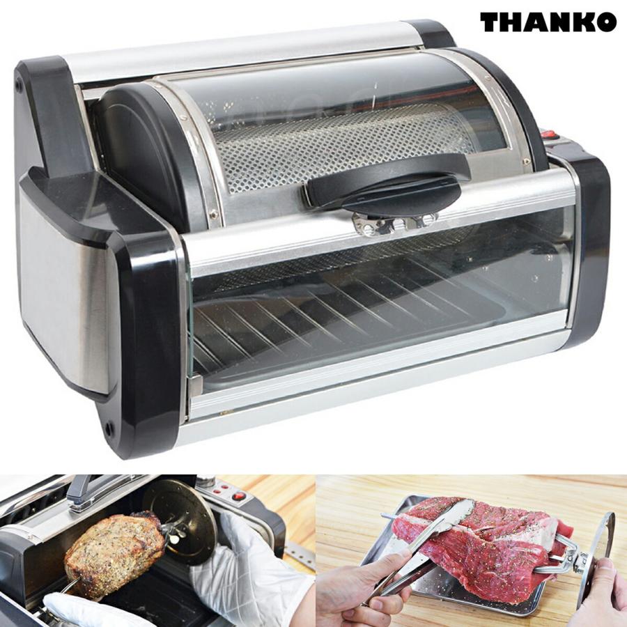 サンコー、360度回転ロティサリーグリル RTSGRL01」 サンコー RTSGRL01 360度回転 ロティサリーグリル 丸焼き THANKO