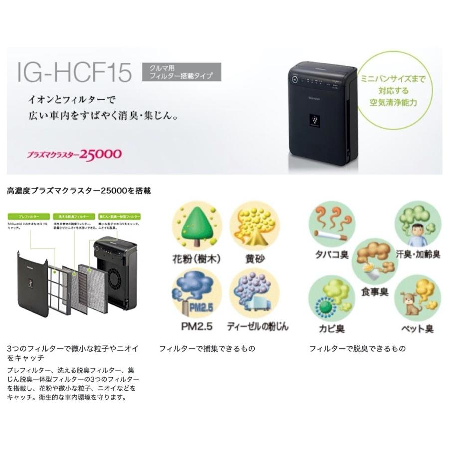 SHARP IG-HCF15-B イオン発生機 車載用 フィルター搭載タイプ