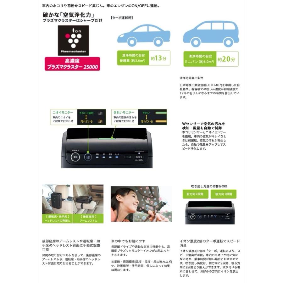 SHARP IG-HCF15-B イオン発生機 車載用 フィルター搭載タイプ