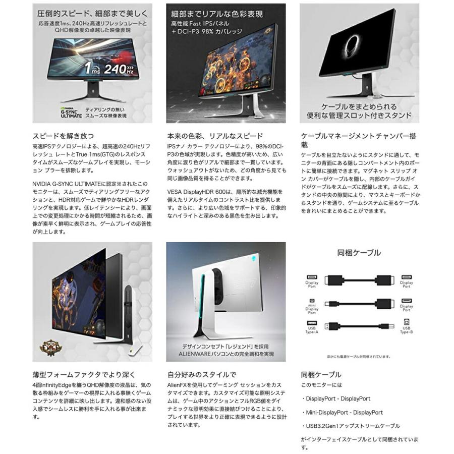 エイリアンウェア　ALIENWARE AW2721D ゲーミングモニター Amazon.com: Alienware 27 Gaming Monitor - AW2721D (Latest