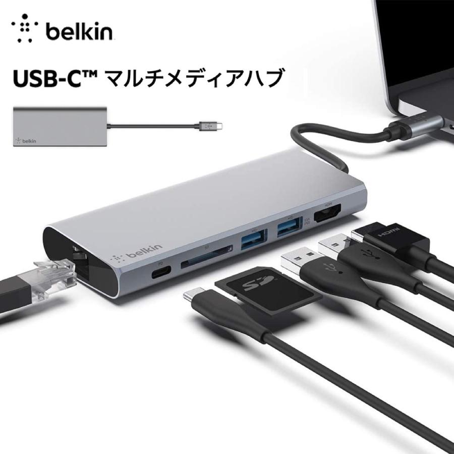 新品未開封 Belkin ベルキン F4U092btSGY USB-C ハブ Belkin（ベルキン） USB-C マルチメディアハブ｜F4U092btSGY