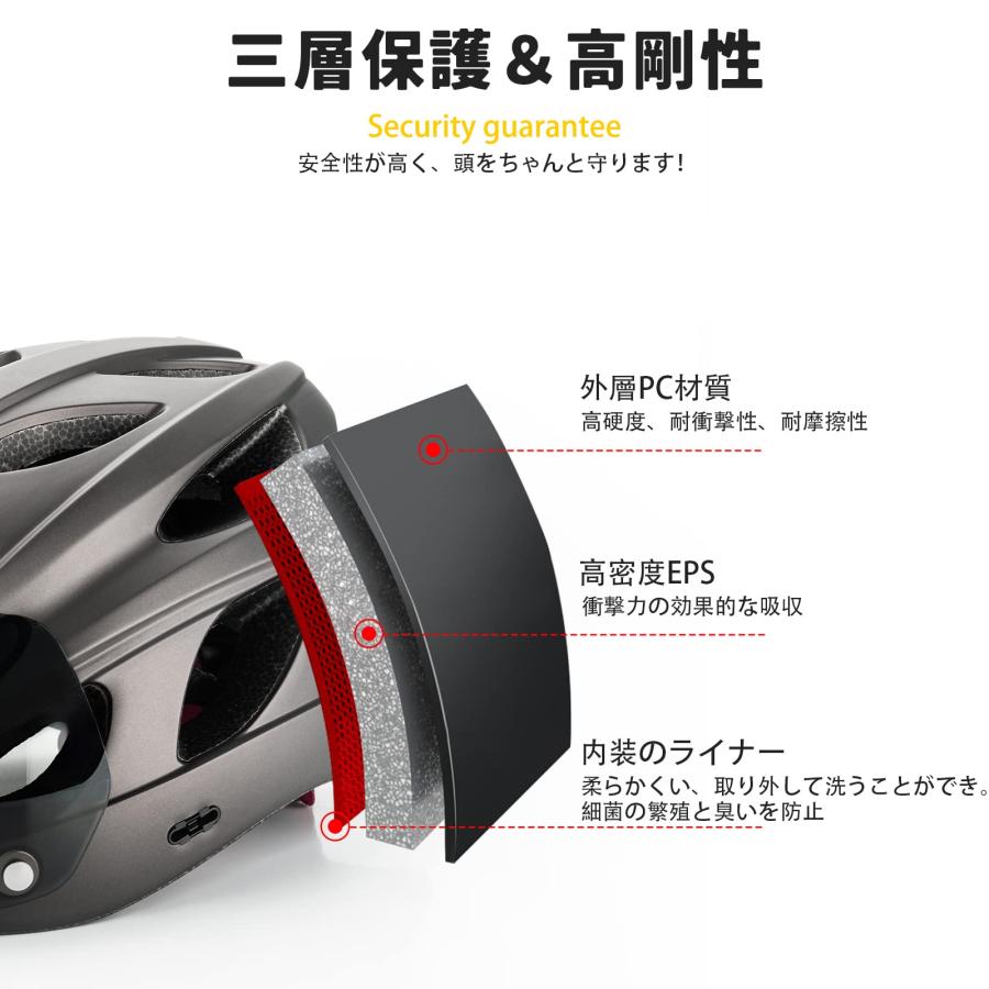 ROCKBROS(ロックブロス)自転車 ヘルメット 大人 大きいサイズ 58-65cm