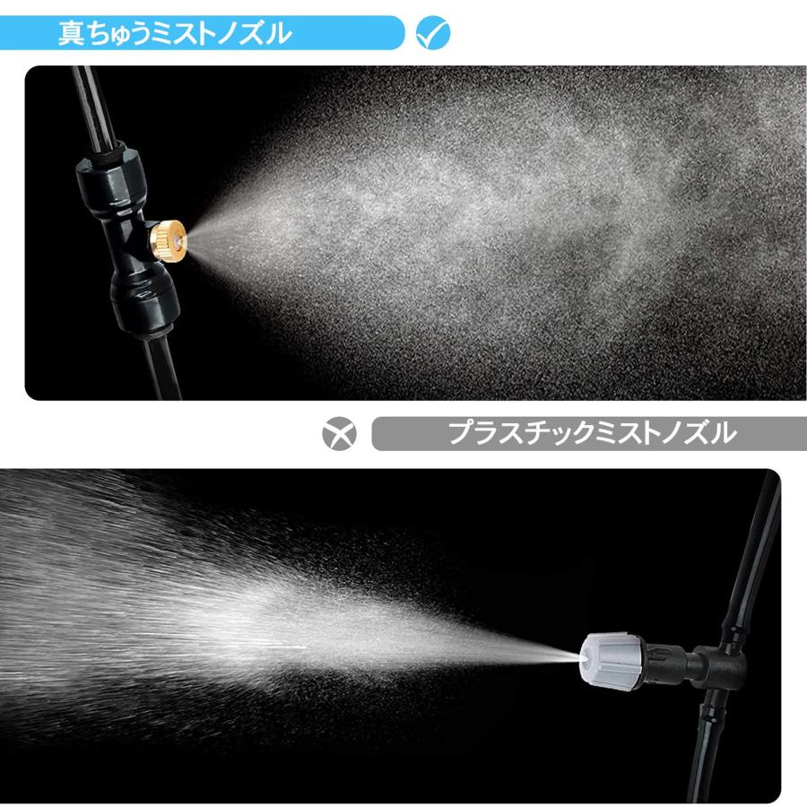 AILOXIN 噴霧ノズル 散水ノズル 自動散水セット 20Mホース ノズル