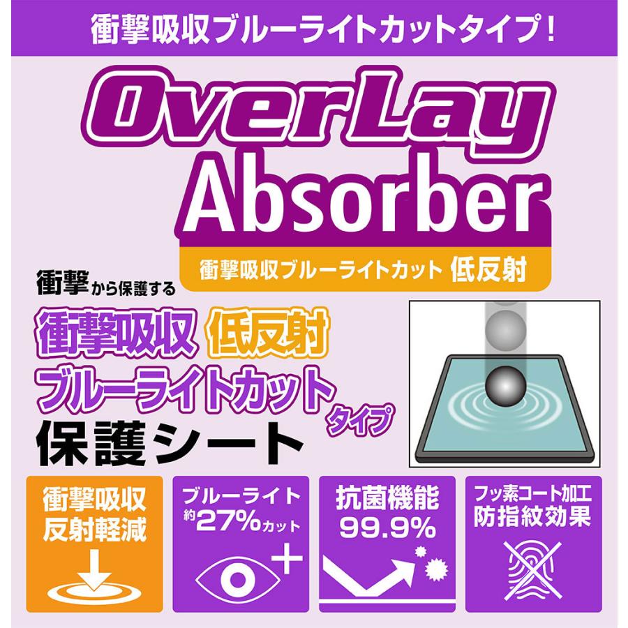 19.5インチ(16:9) 汎用サイズ OverLay Absorber 低反射 衝撃吸収 低反射 ブルーライトカット 抗菌 保護フィルム(432x243mm)｜film-visavis｜02