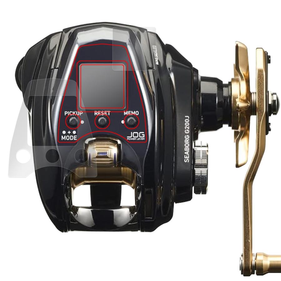 DAIWA 22 電動リール シーボーグ G200J G200JL 保護フィルム OverLay Plus Lite リール用フィルム 高精細液晶対応 アンチグレア 反射防止｜film-visavis｜16