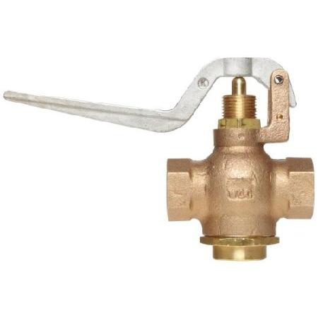 Kingston　305A　Series　Squeeze　2&quot;　Control　Female　Valve,　Brass　Opening　Quick　Lever,　Flow　NPT