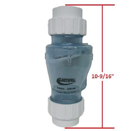 Valterra　200-CU20　PVC　Swing　Combination　Valve,　2&quot;　Spring　Clear,　Check　Union