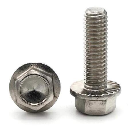 Hex　Flange　Serrated　Steel　Cap　Stainless　Bolt　25　x　Screws　18-8　4-20　Qty