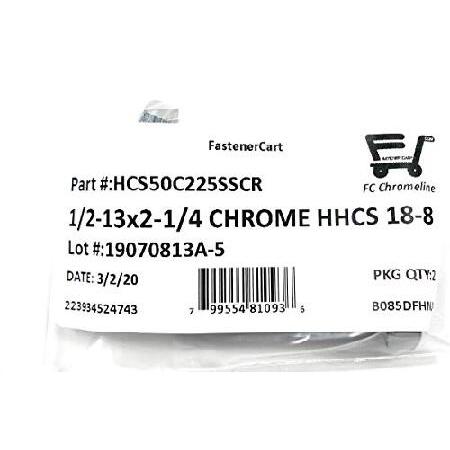 2-13x2-1　Chrome　Stainless　Chrome　Hex　Bolts　Coarse　(2　(UNC)　Thread　18-8　pcs)　Steel　Hex　Screws　Cap