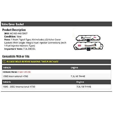 Valve　Cover　Gasket　Set　Compatible　(From　International　Diesel　T444E　7.3L　with　V8　1998-2002　4700　1998)