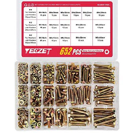 YEEZET　652PCS　Grade　M6　Kit　Bolts　Nuts　Most　13　M4　Assortment　8.8　Heavy　Includes　and　M5　Duty　Common　Sizes