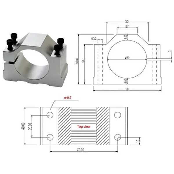 ブラケット付きCNCスピンドルモーターキット 供給 空気冷却小型モーター 直径300w 52mm er11 er16チャック 48v dc 0.3kw｜filotokyo｜06