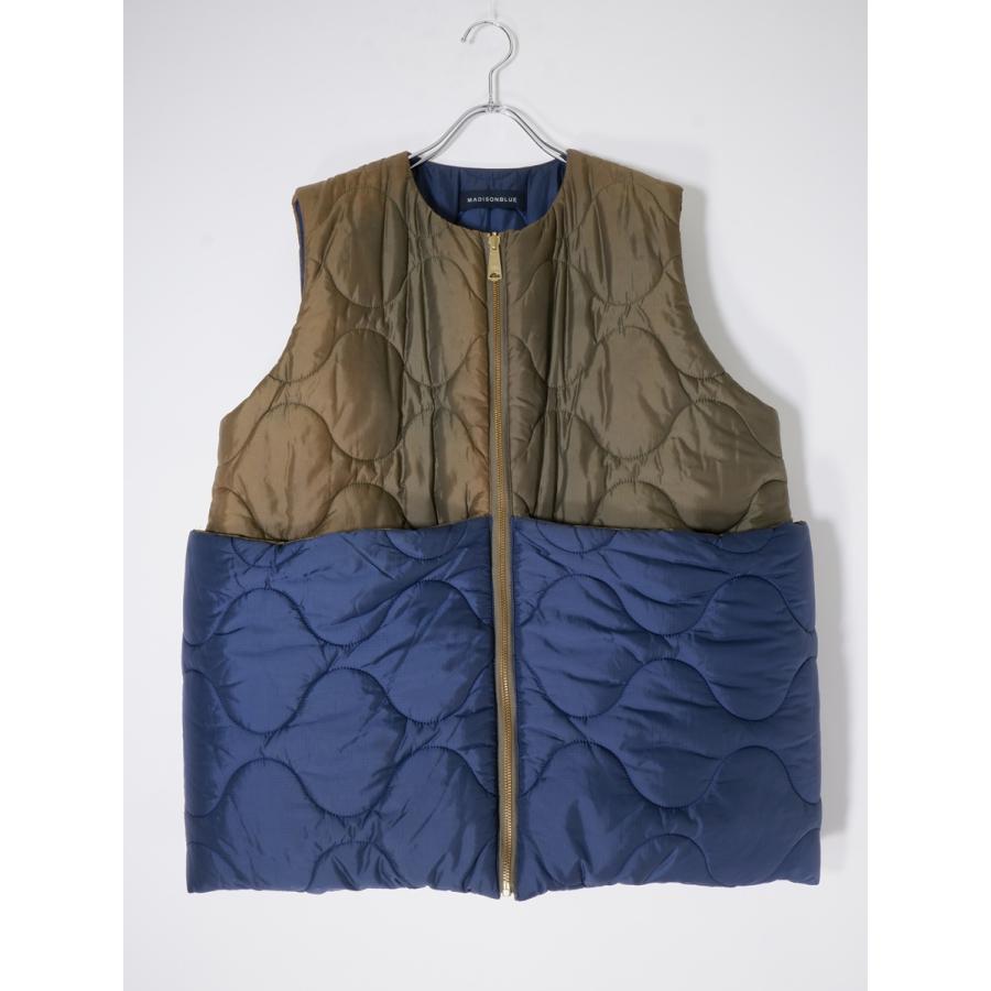 MADISON BLUEマディソンブルー NO COLLAR VEST QUILTING リバーシブル