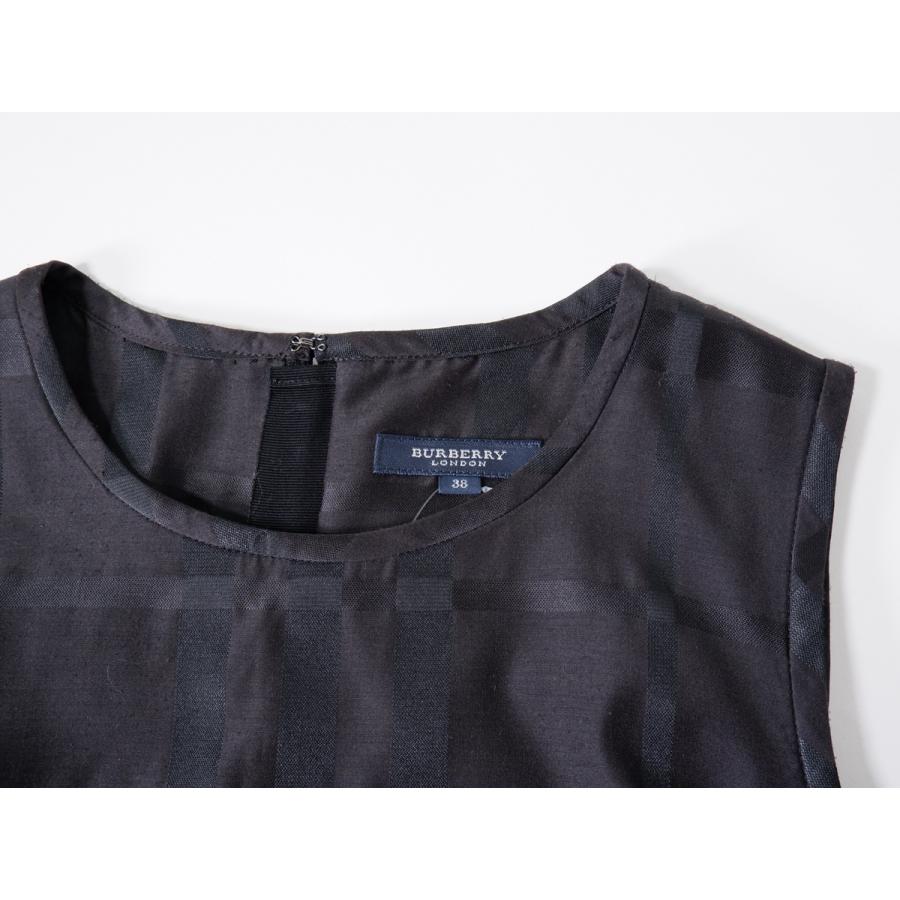 BURBERRY LONDONバーバリー ロンドン レザーベルト付 シルク混シャドー