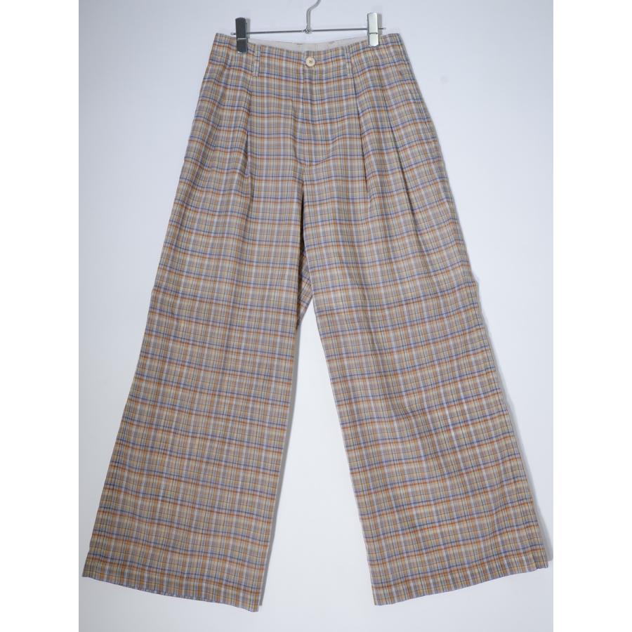 AURALEEオーラリー 2021SS WOOL RECYCLE POLYESTER SHEER CHECK PANTS  