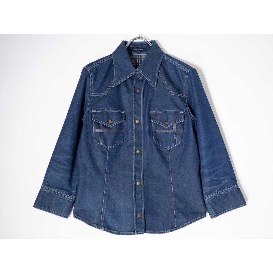 BURBERRY LONDONバーバリーロンドン 裏チェック インディゴデニムシャツ【40】【LSHA72039】 BURBERRY LONDONバーバリーロンドン 裏チェック インディゴデニム