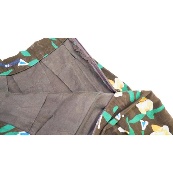 【45R】ライトモールスキン カラーリリープリントスカート 45R】ライトモールスキン カラーリリー プリントスカート L 定価3.6万